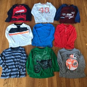 Bundle of boys JCrew Crewcuts, Gymboree, Star Wars, Crazy 8 shirts, size 4T